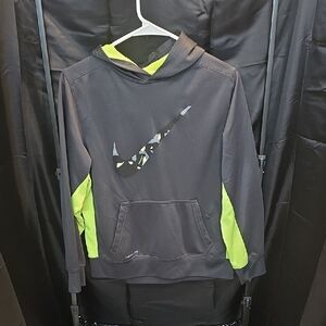 Nike Charcoal and Lime Hoodie BOYS SIZE XL